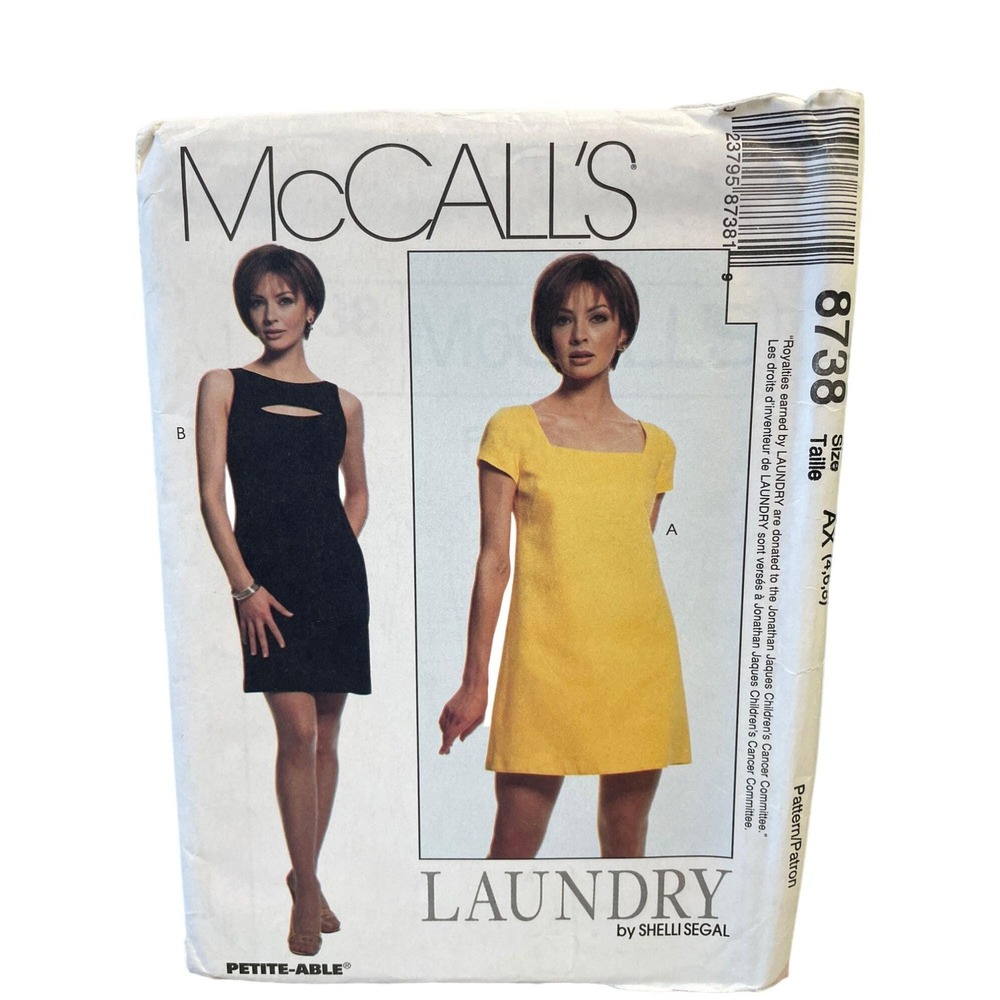 McCall's 8738 Misses' Lined Dresses Pattern Sizes 4-8 Laundry By Shelli Segal